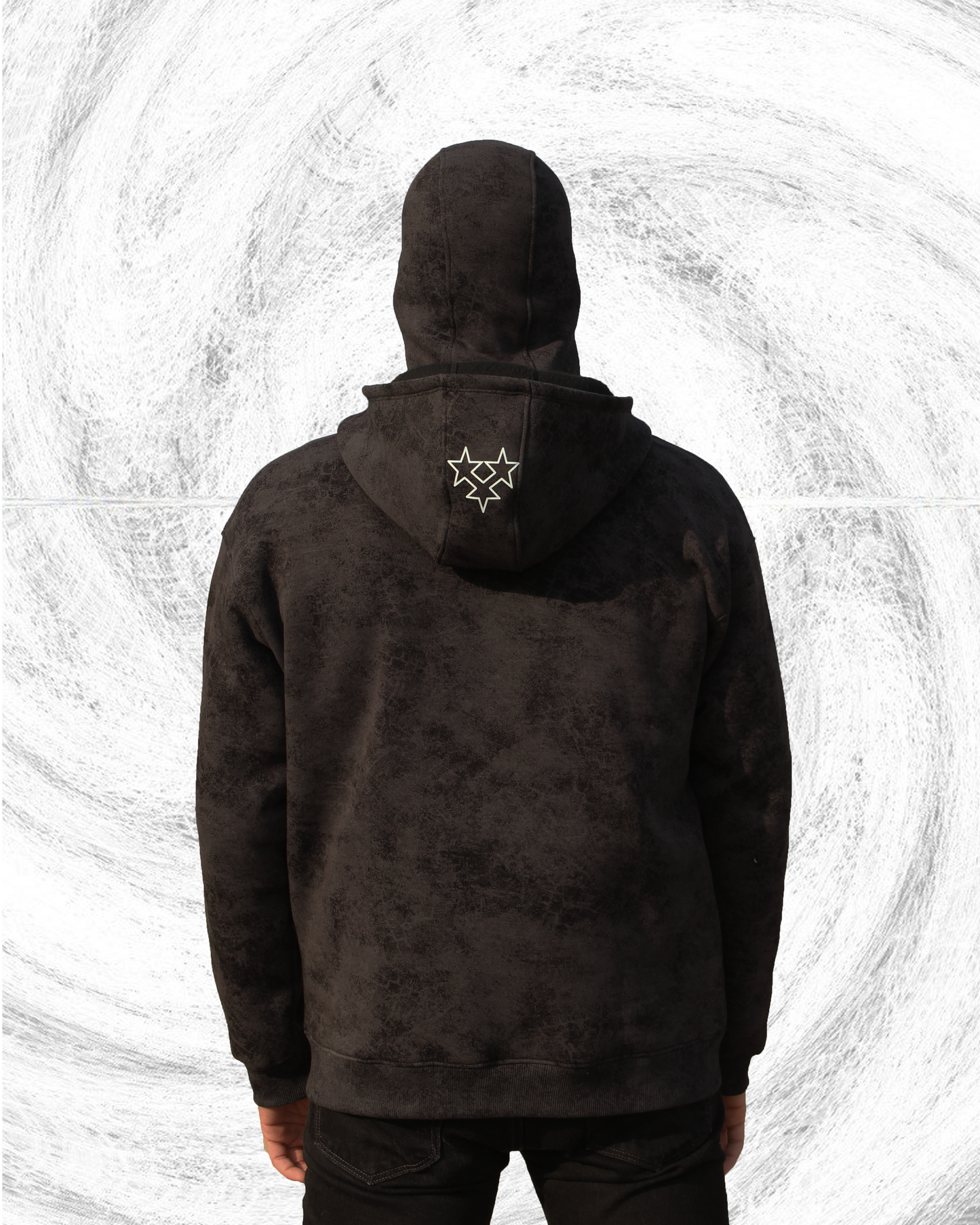 Novo Mask Hoodie - Patterned Black