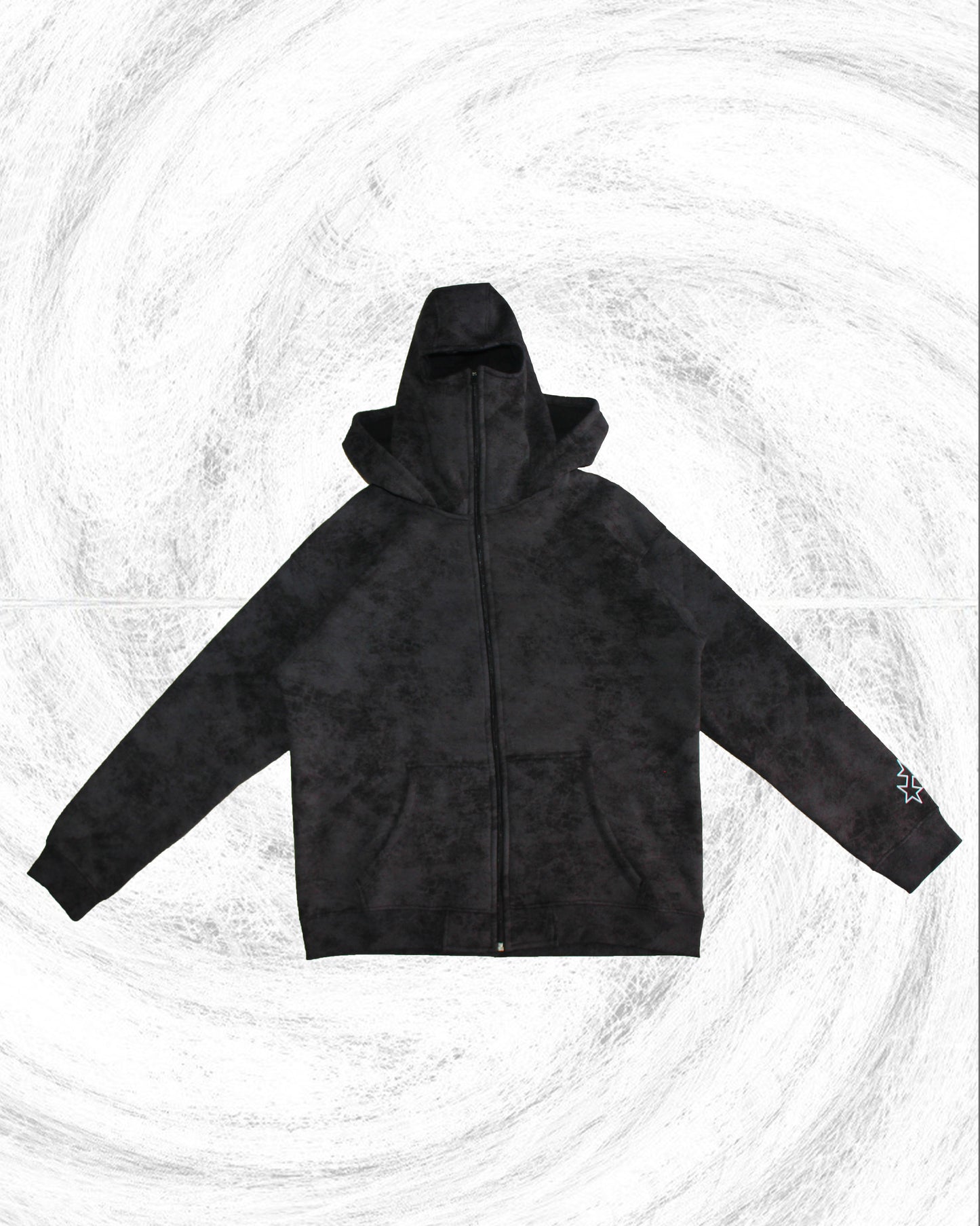 Novo Mask Hoodie - Patterned Black